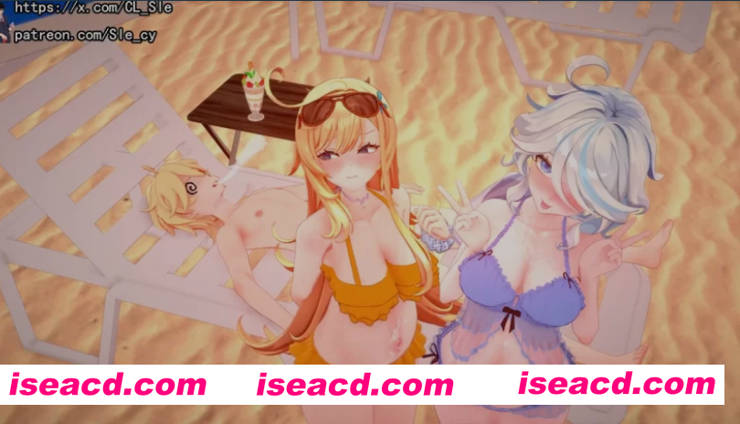 图片[1]-[MMD/中文/步兵] Sle 8月4作品：原神 夏日沙滩~芙宁娜&爱可菲  [200M/CV]-嘤嘤怪之家