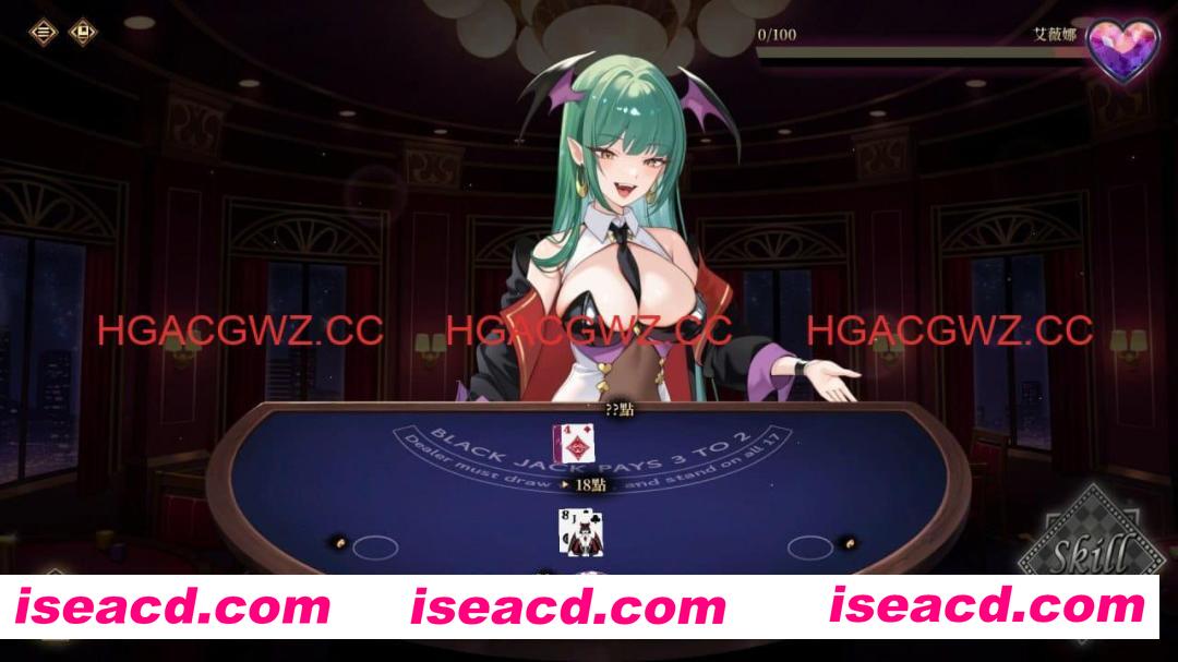 【SLG/中文/动态/卡牌】慾望21點：牌桌下的暗潮胸湧 官方中文版 v1【PC/520M】Lustful BlackJack: My Succubus Dealer v1