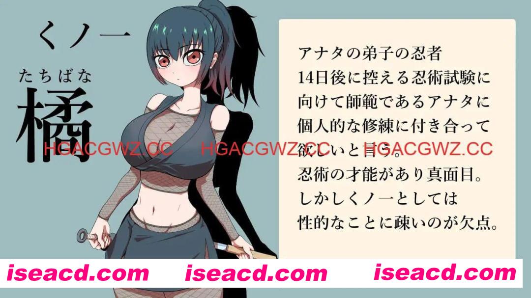 【SLG/AI汉化/MTool】对女忍者橘的身体进行14天的个人修炼开发使得更加敏感。【PC/272M】