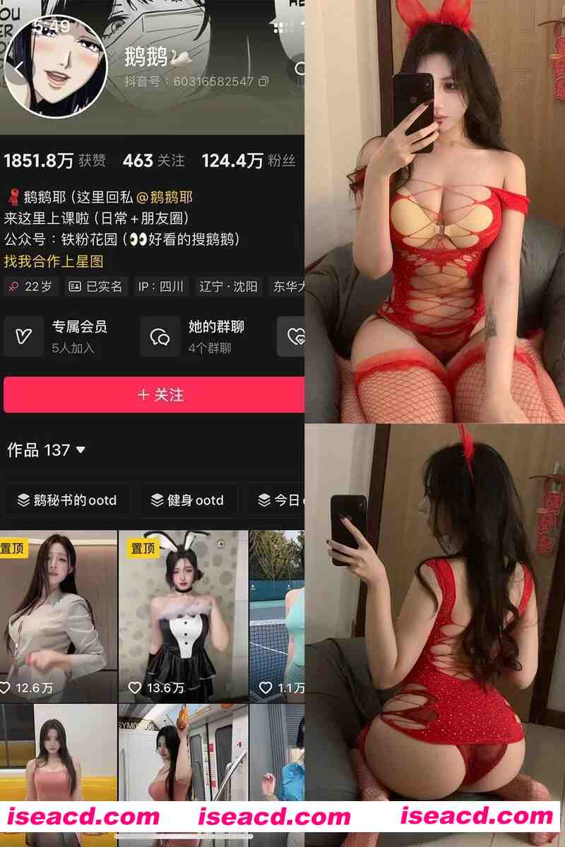 图片[1]-[视频/步兵/合集] 抖音百万粉丝福利姬：鹅鹅 金主订制系列全集 [45V] [1G]-嘤嘤怪之家